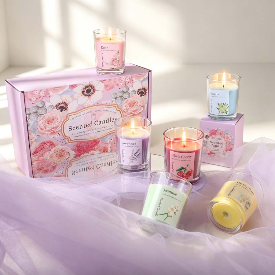 Candle Fragrance - Zestaw prezentowy z aromaterapeutycznymi świecami zapachowymi